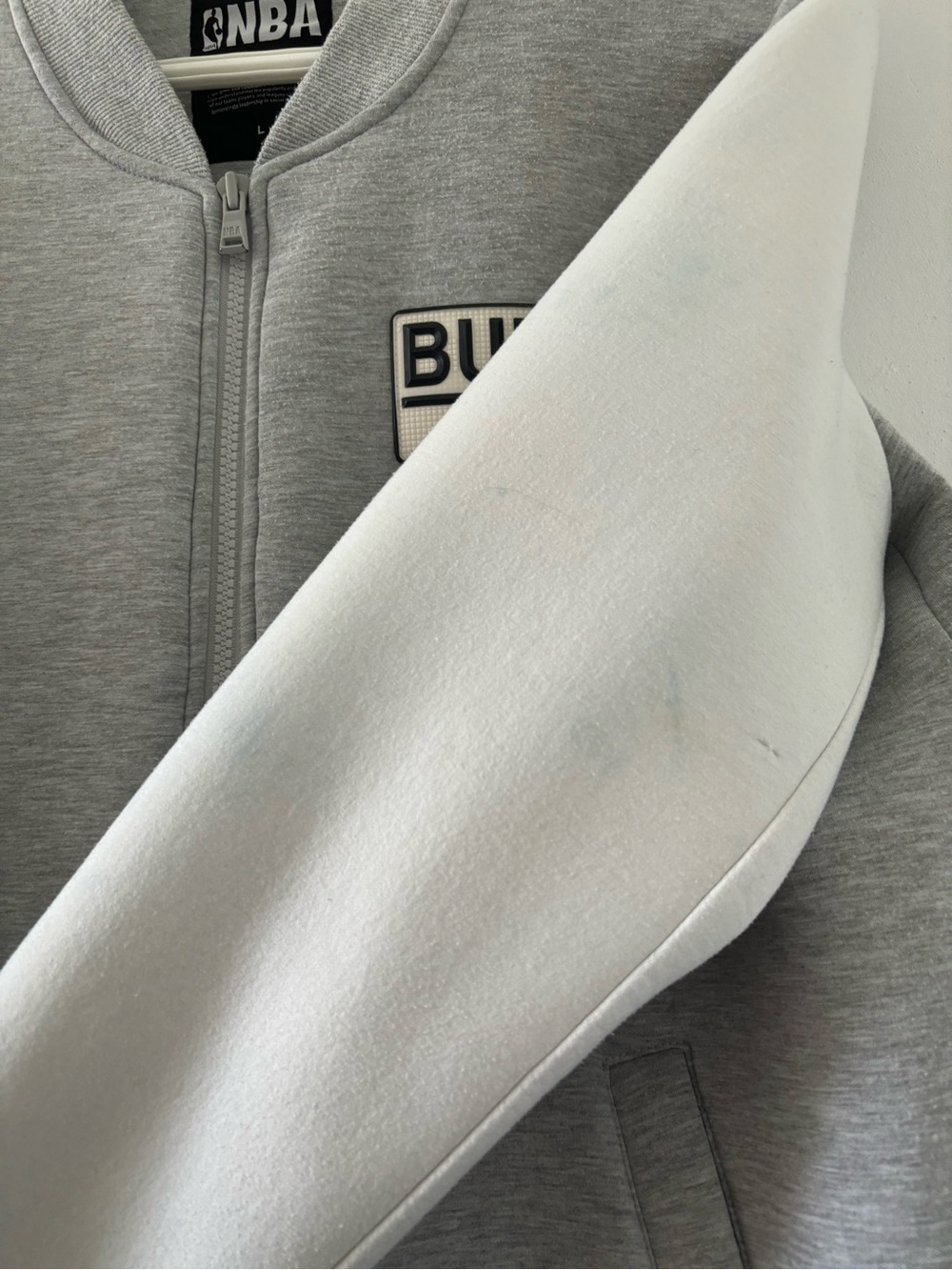 NBA Grey and White Zip-Up Jacket